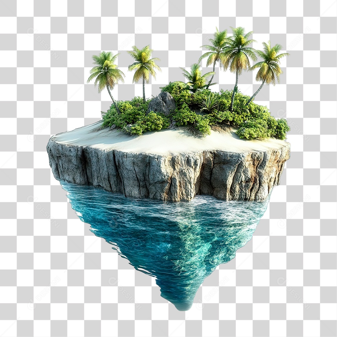 Elemento 3D Montanha PNG Transparente