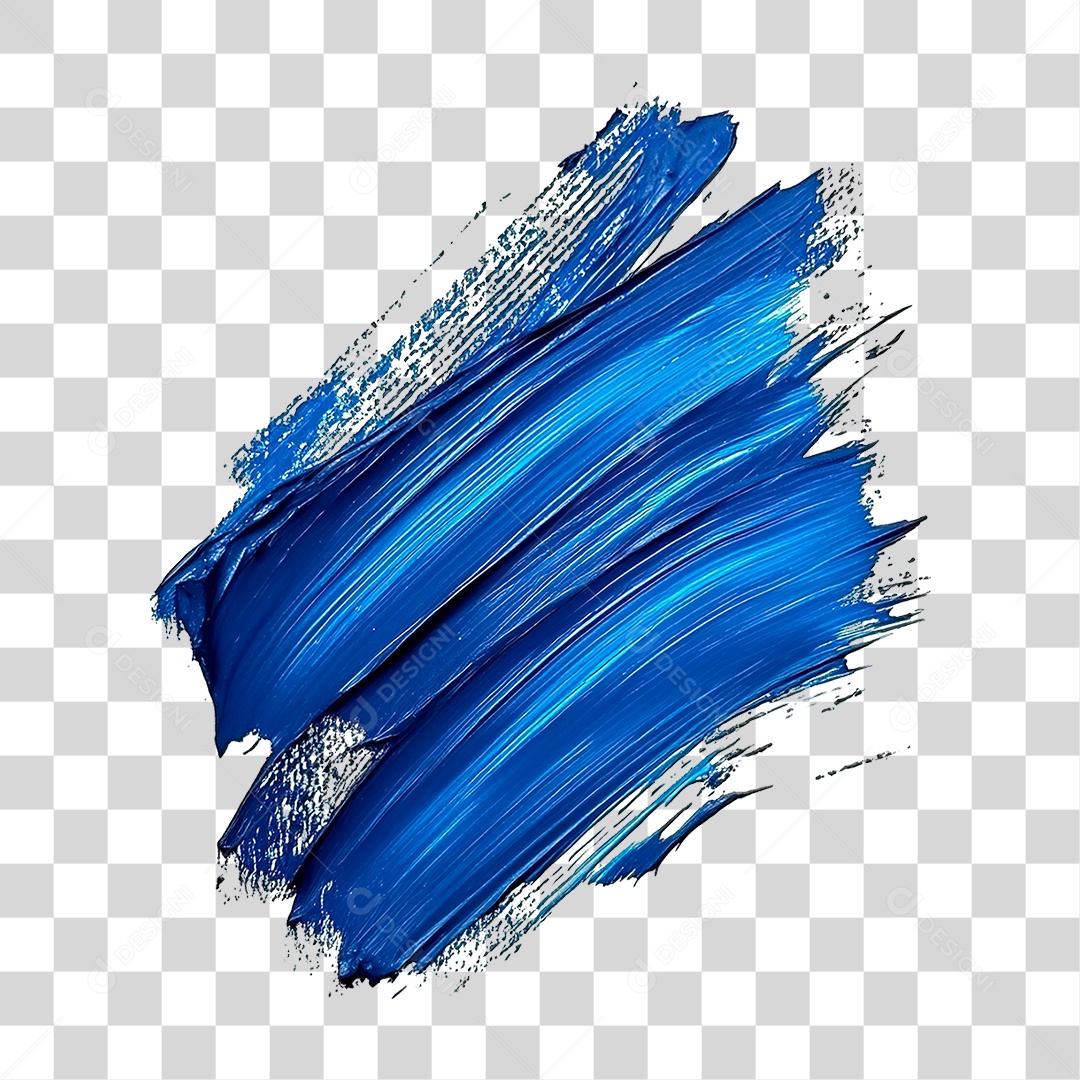 Elemento 3D Mancha de Tinta Azul PNG Transparente