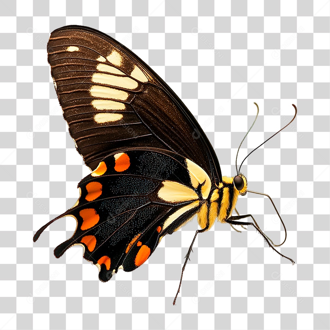 Elemento 3D Borboleta PNG Transparente