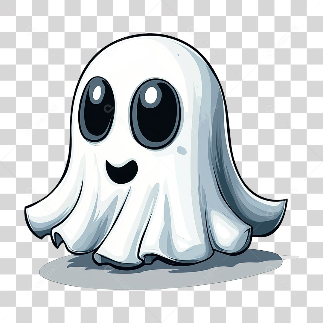 Elemento 3D Fantasma Halloween PNG Transparente