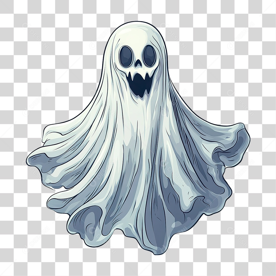 Elemento 3D Fantasma Halloween PNG Transparente