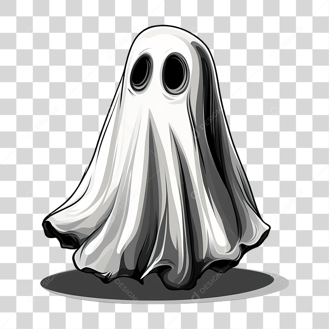 Elemento 3D Fantasma Halloween PNG Transparente