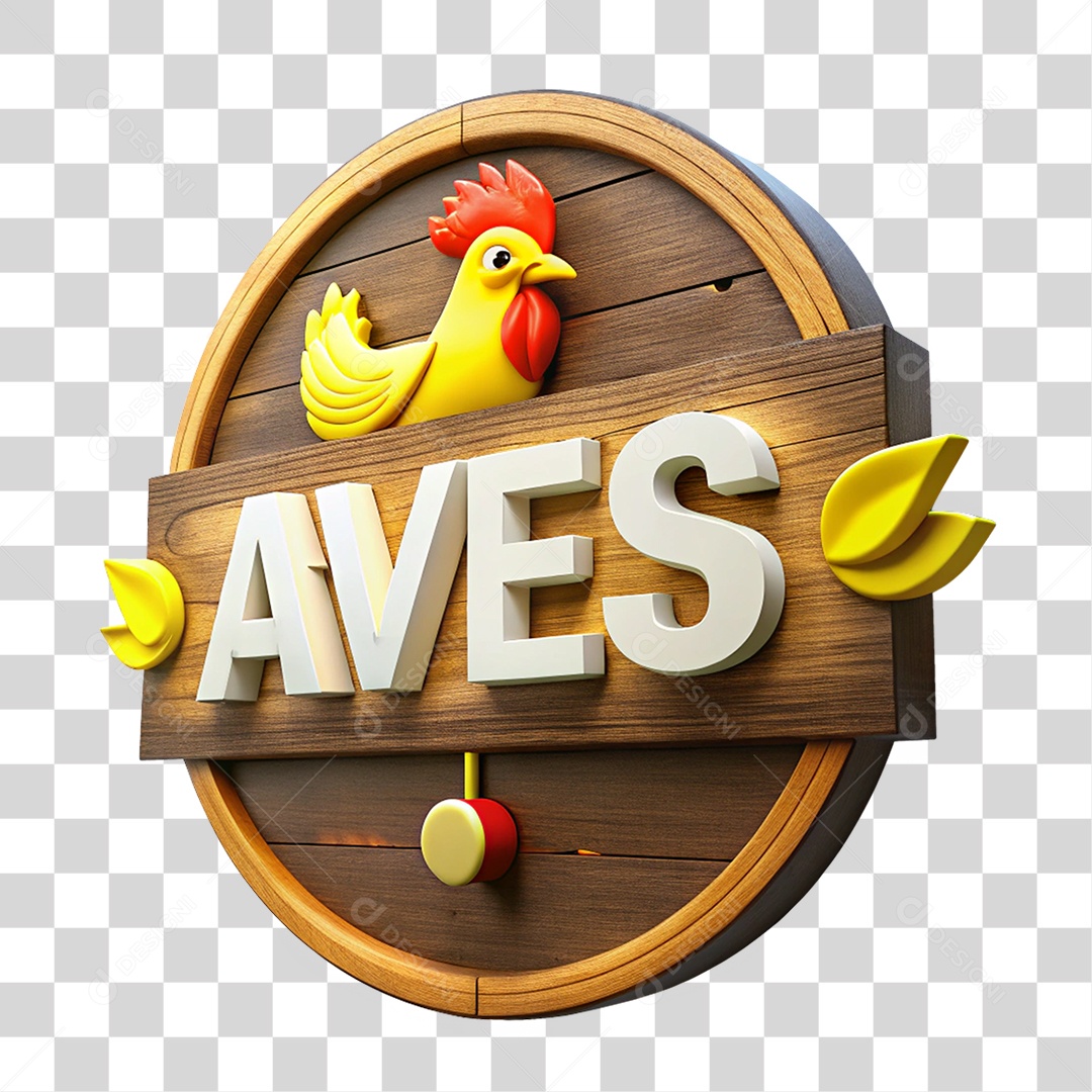 Placa de Madeira Aves PNG Transparente