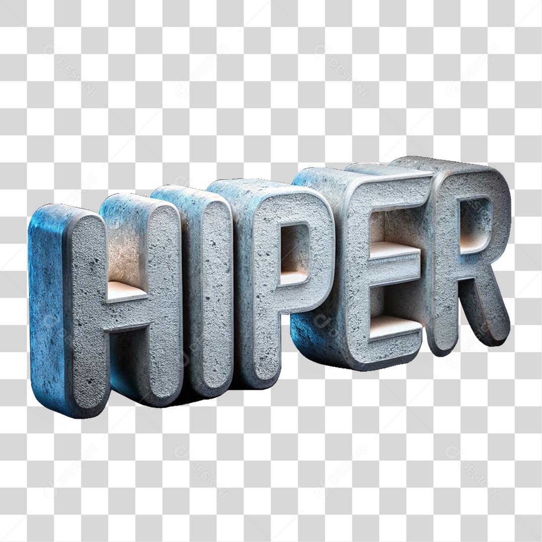 Texto 3D Hiper Letras PNG Transparente
