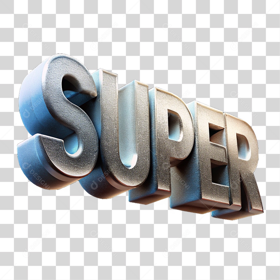 Texto 3D Super Letras PNG Transparente