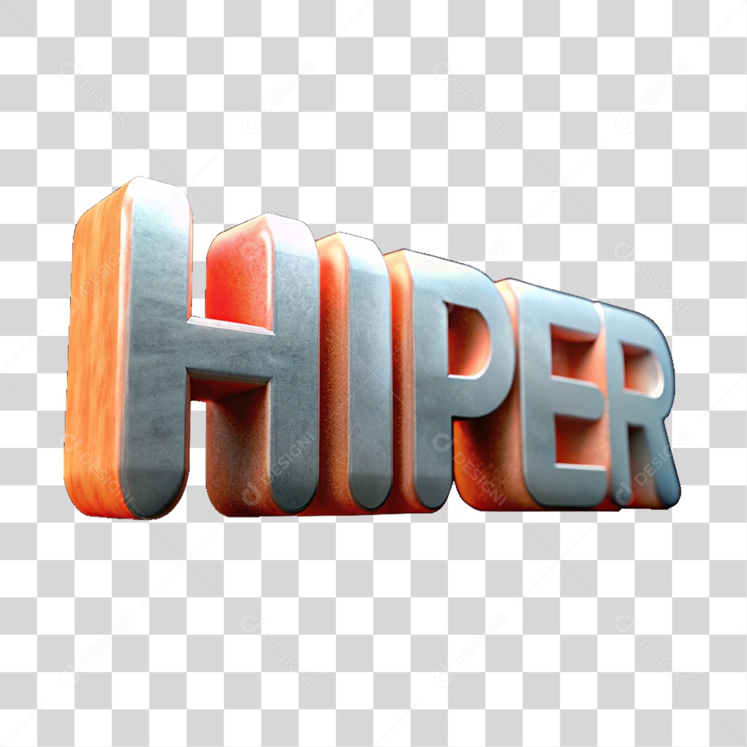 Texto 3D Hiper Letras PNG Transparente