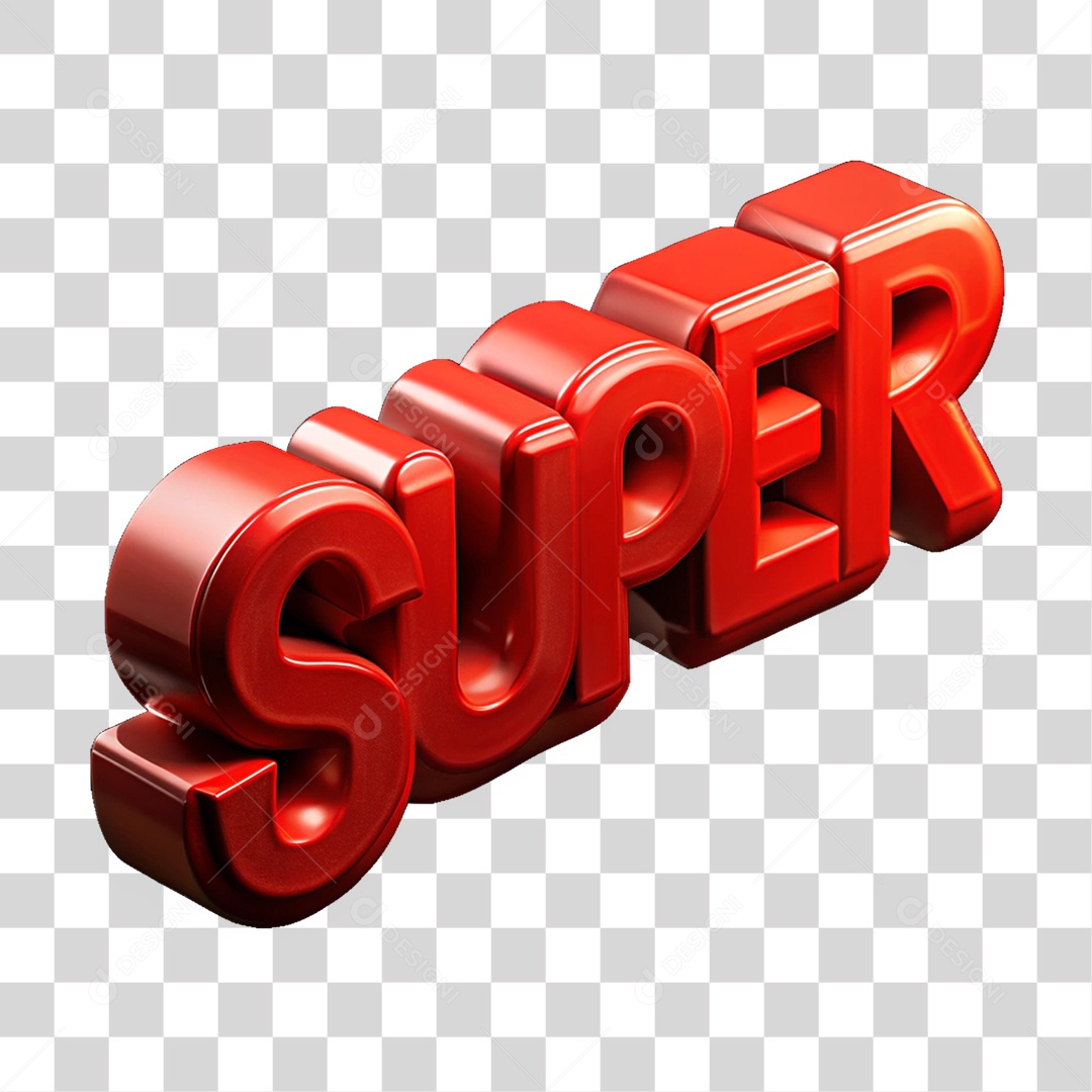 Texto 3D Super Letras PNG Transparente