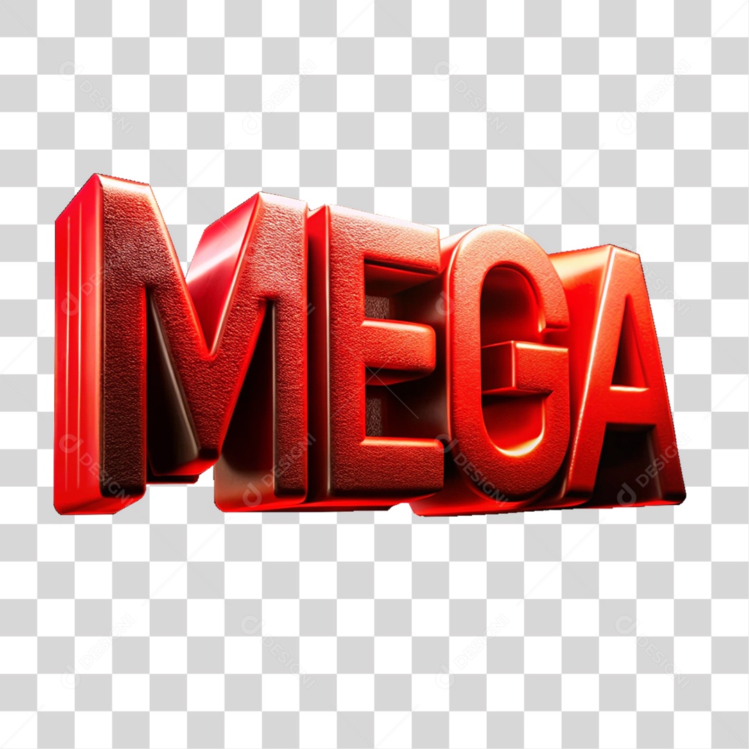 Texto 3D Mega  Letras PNG Transparente