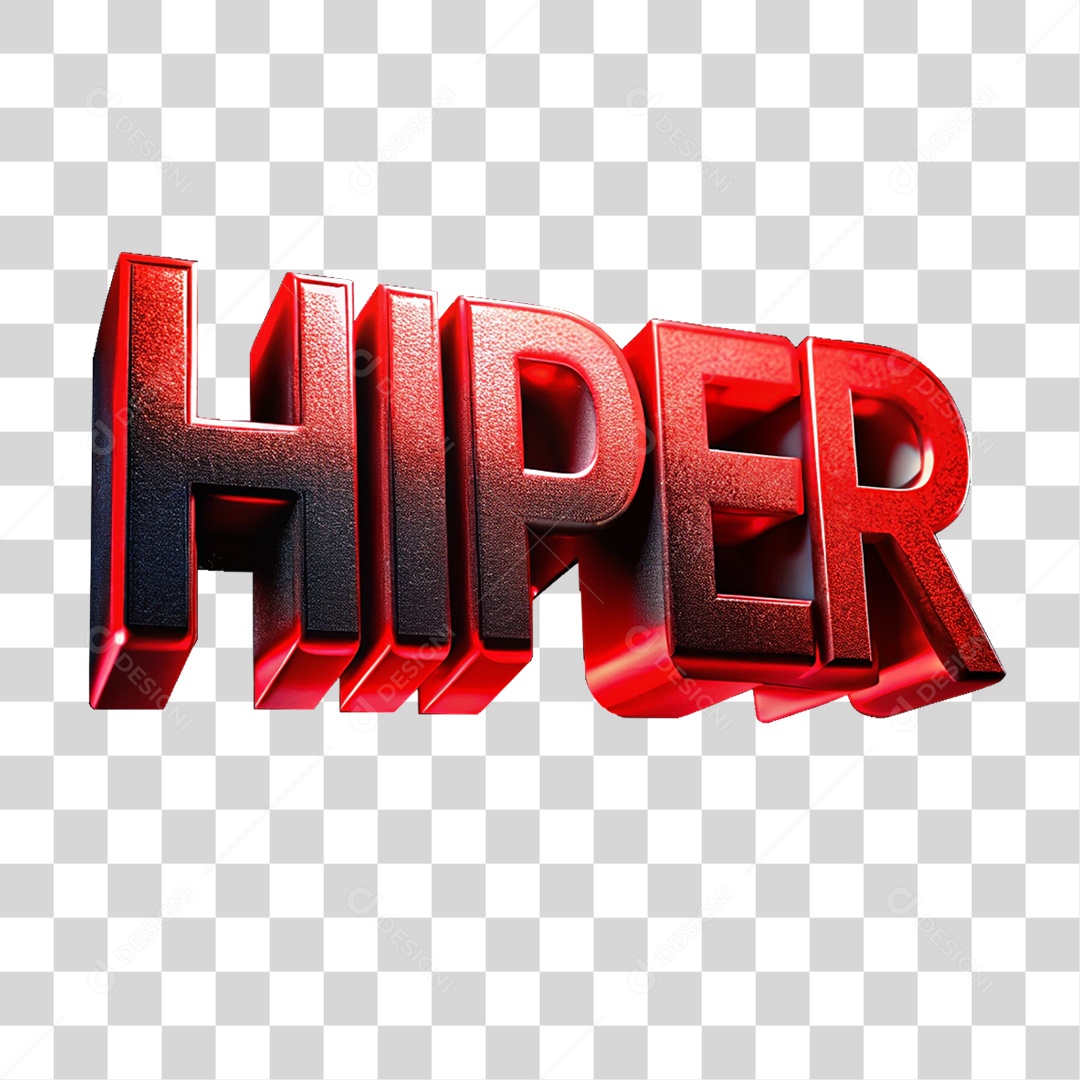 Texto 3D Hiper Letras PNG Transparente