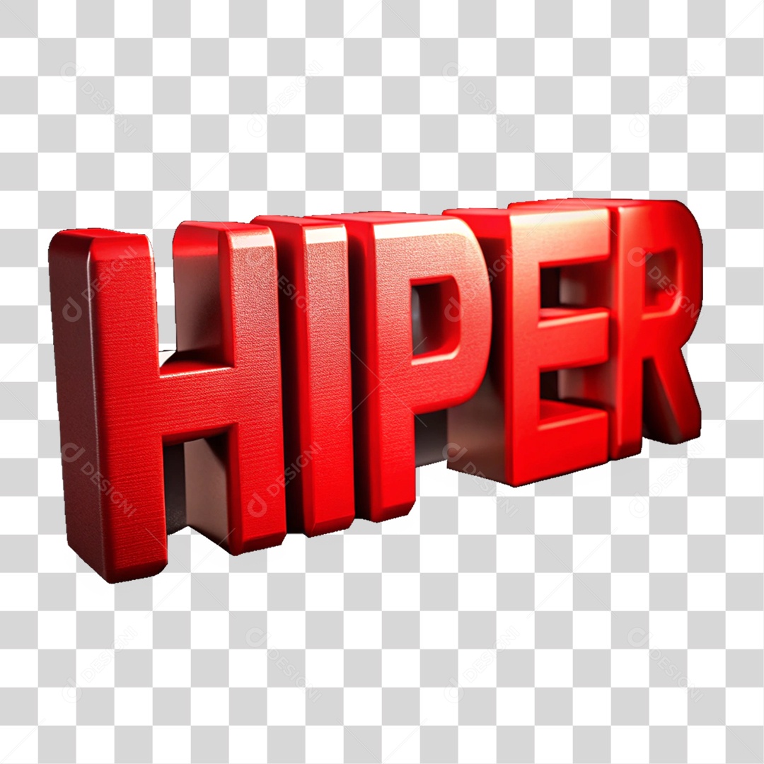 Texto 3D Hiper Letras PNG Transparente