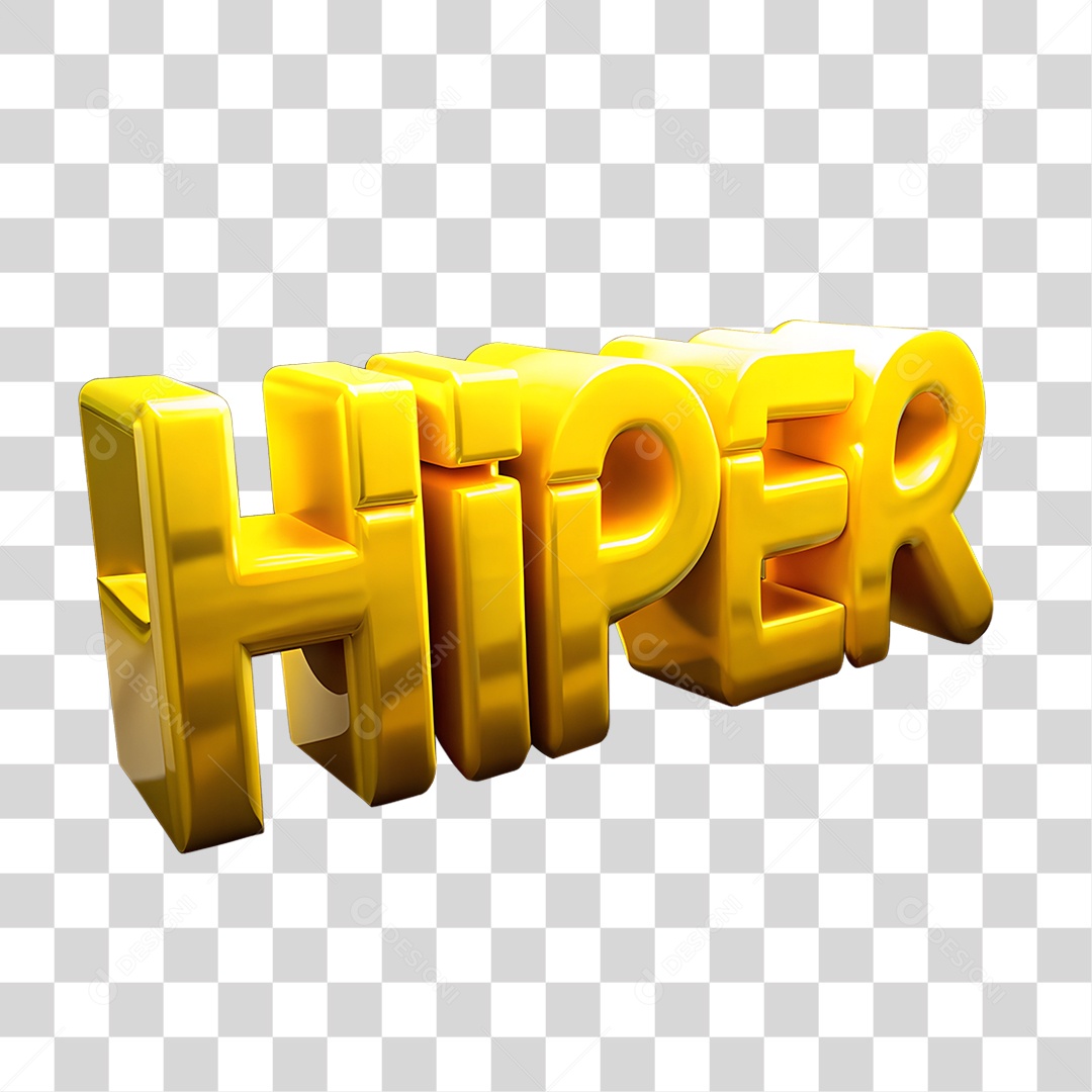 Texto 3D Hiper Letras PNG Transparente