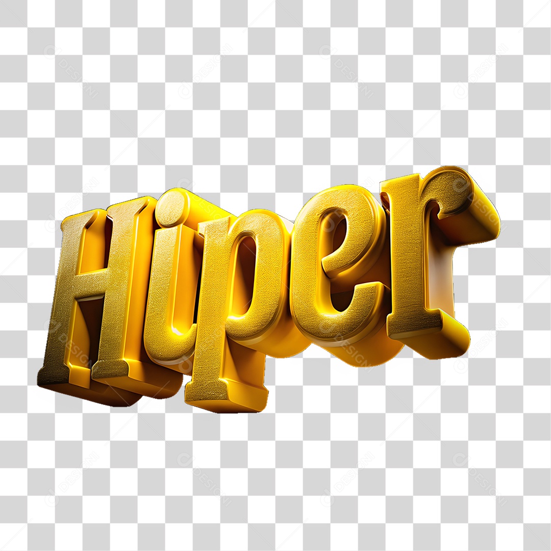 Texto 3D Hiper Letras PNG Transparente