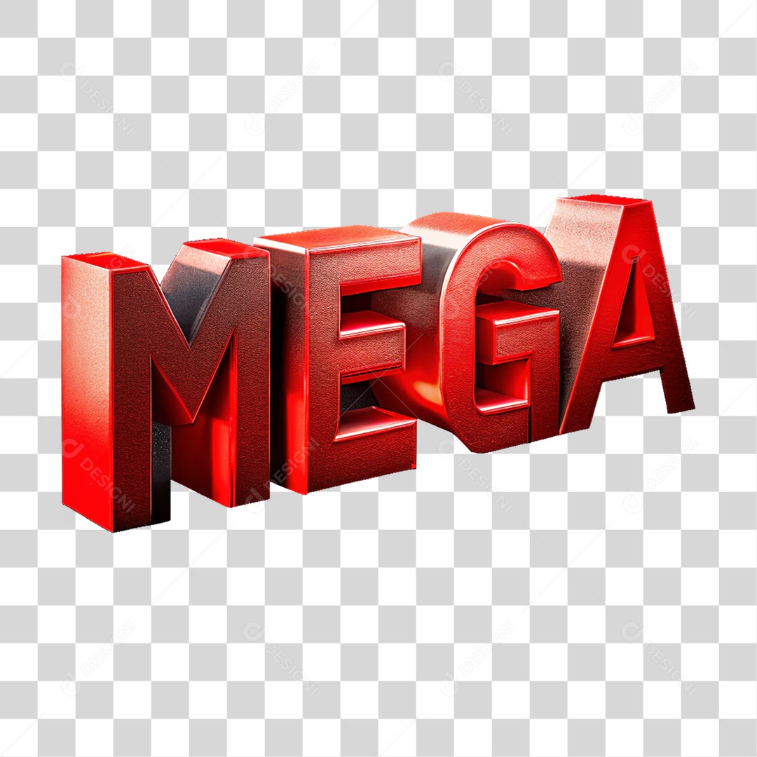 Texto 3D Mega Letras PNG Transparente