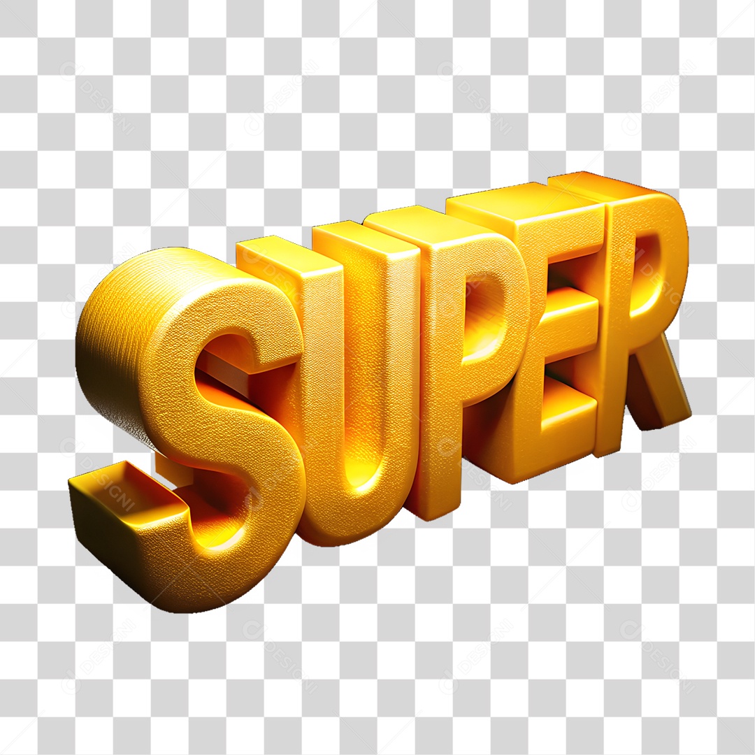 Texto 3D Super Letras PNG Transparente