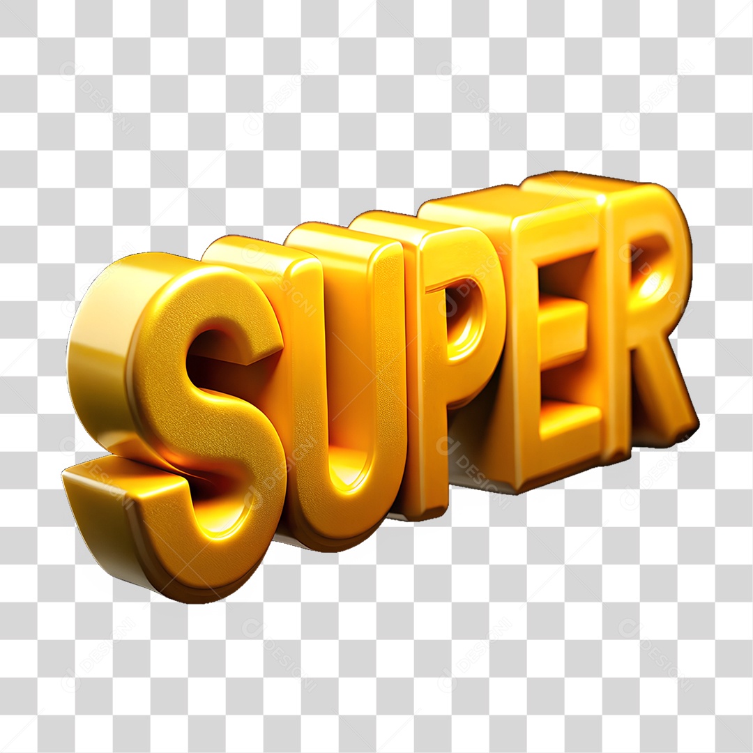 Texto 3D Super Letras PNG Transparente