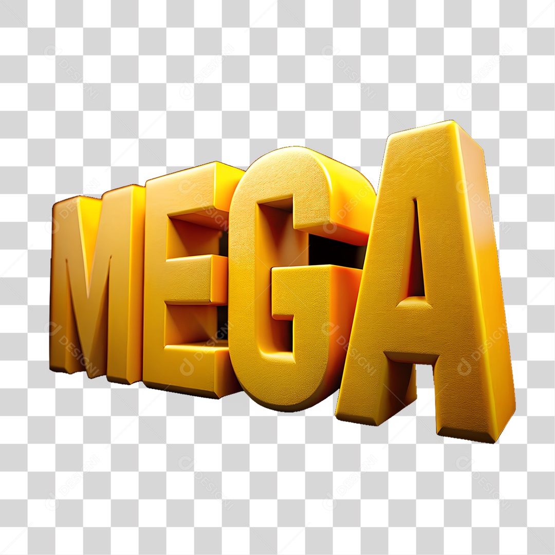 Texto 3D Mega Letras PNG Transparente