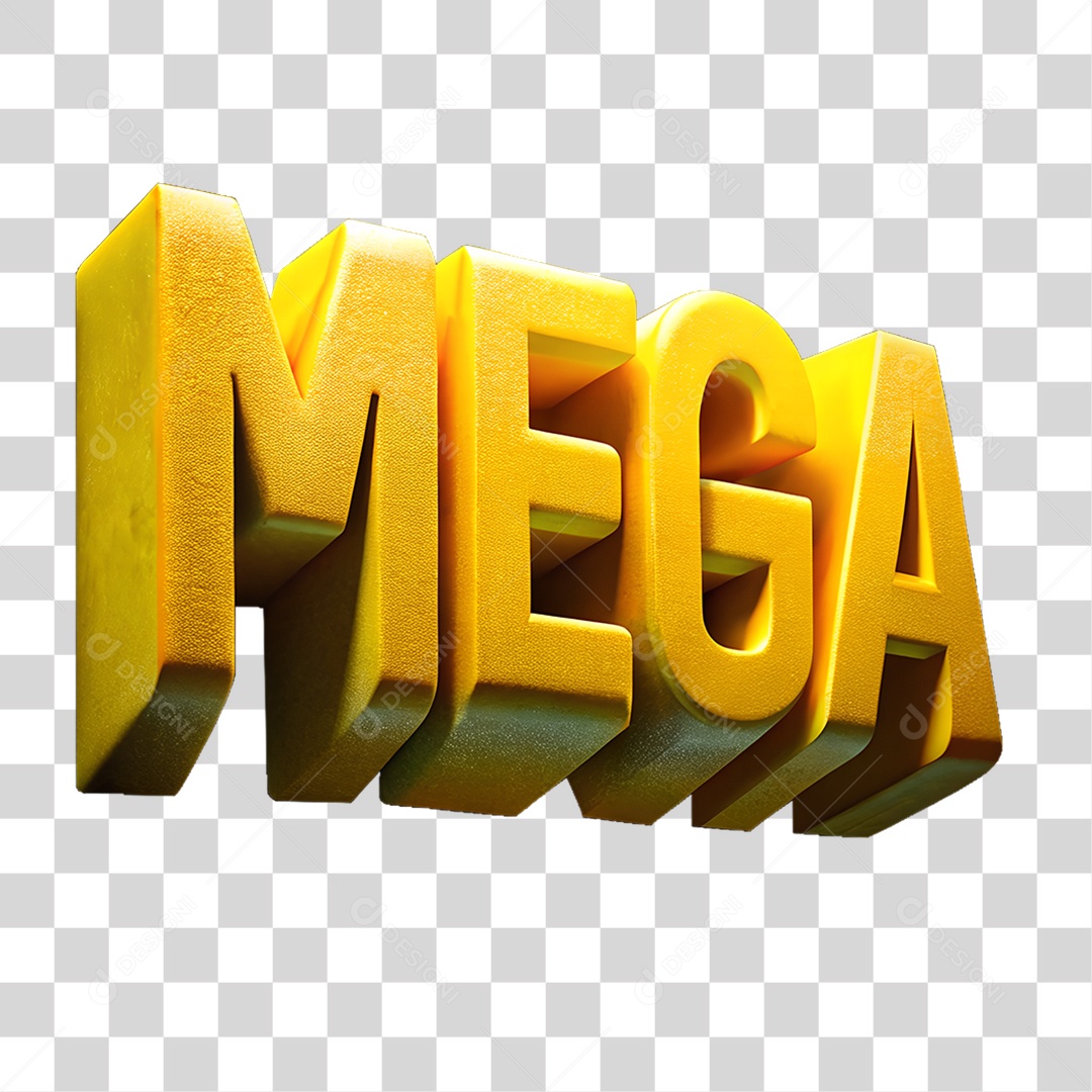 Texto 3D Mega Letras PNG Transparente