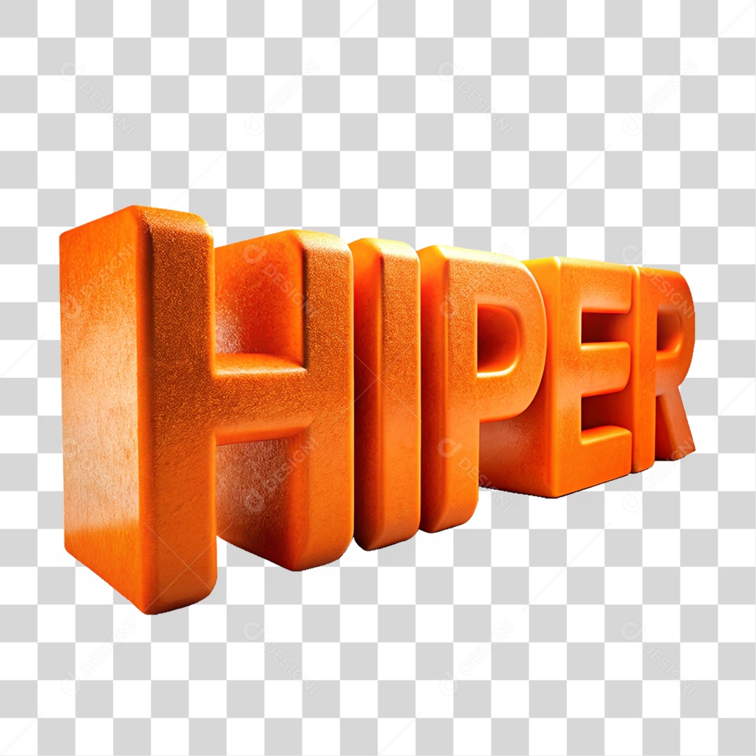 Texto 3D Hiper Letras PNG Transparente
