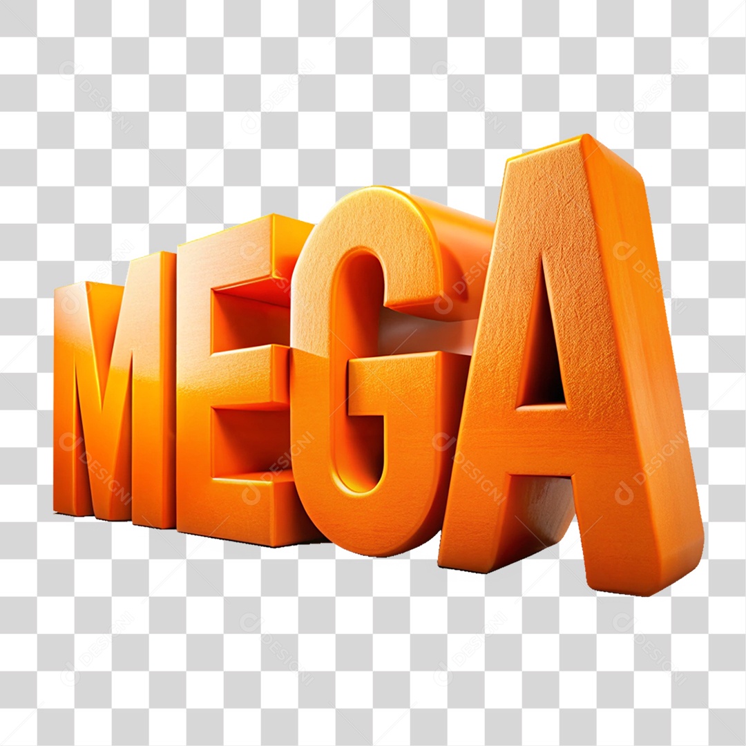 Texto 3D Mega Letras PNG Transparente
