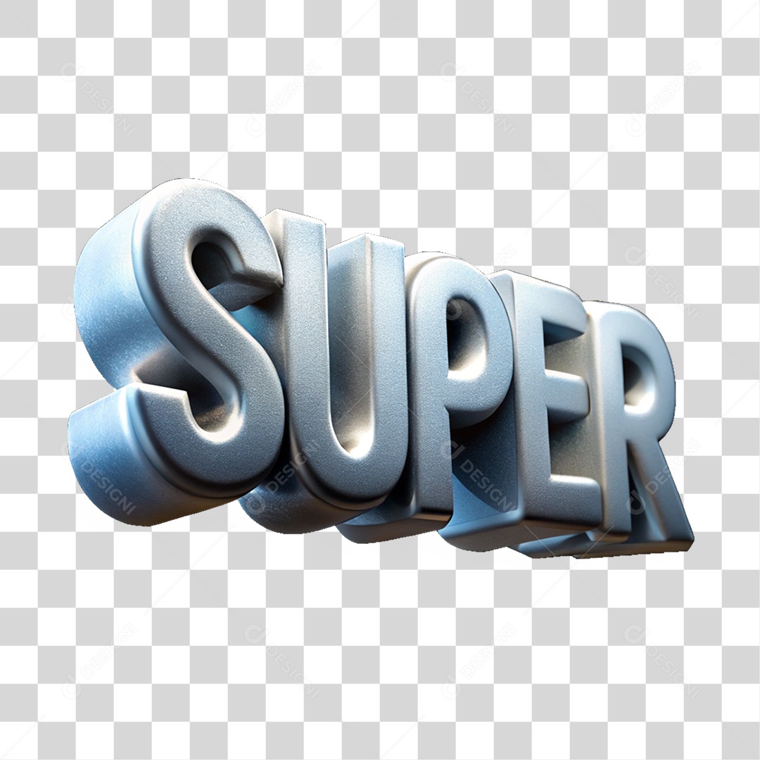 Texto 3D Super Letras PNG Transparente