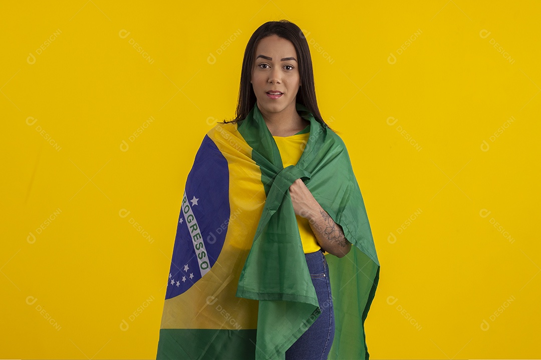 Woman with afflicted flag on account of game