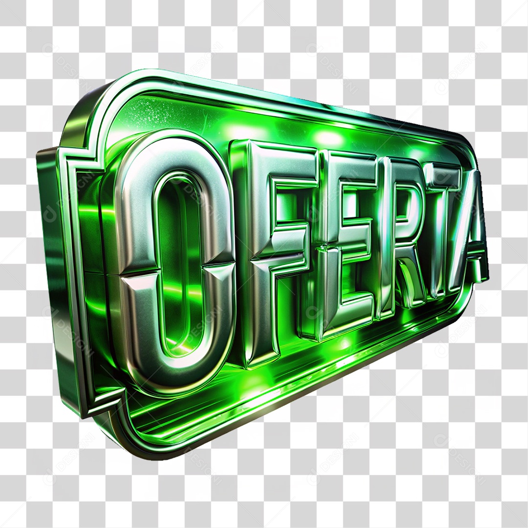 Texto 3D Oferta Letras PNG Transparente