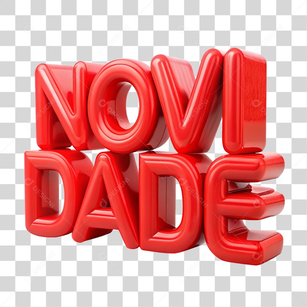 Texto 3D Novidade Letras PNG Transparente
