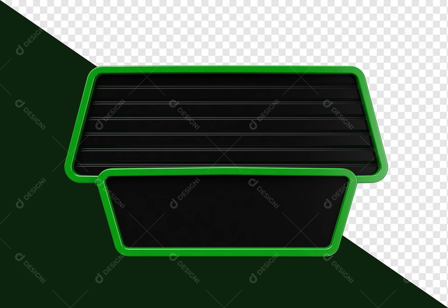 Painel Com Grade Verde 3D Elemento para Composição PSD