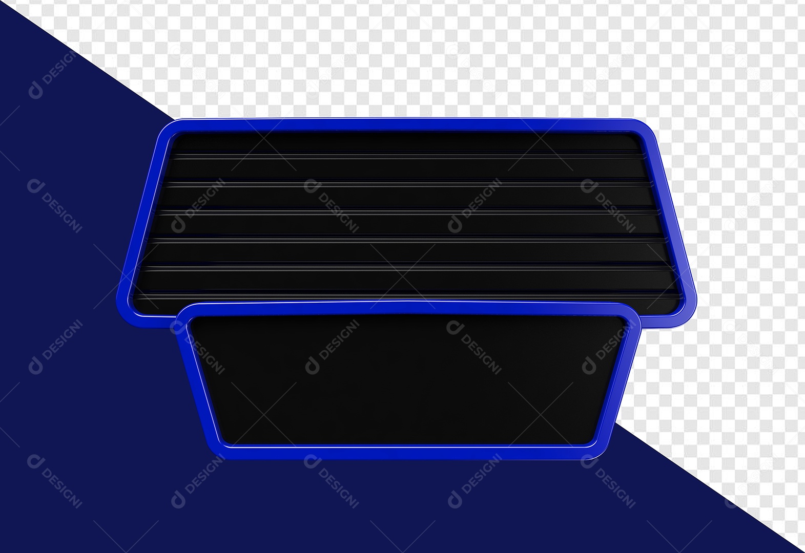 Painel Com Grade Azul 3D Elemento para Composição PSD