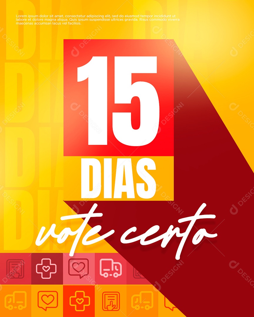 Vote Certo Faltam 15 Dias Social Media PSD Editável