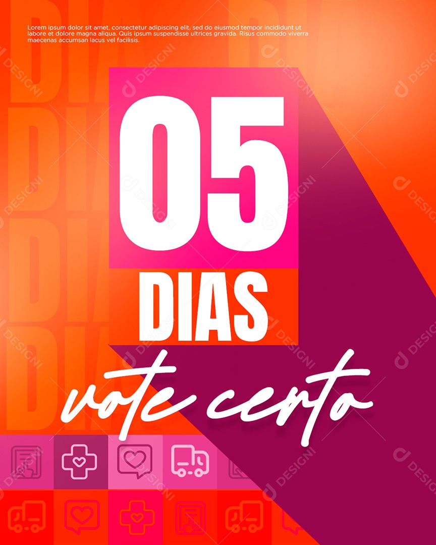 Vote Certo Faltam 5 Dias Social Media PSD Editável