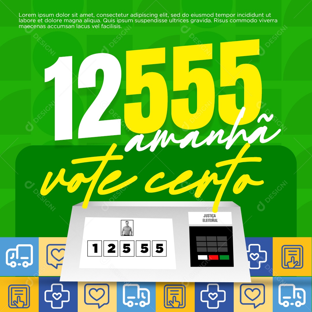 Vote Certo Amnhã Social Media PSD Editável