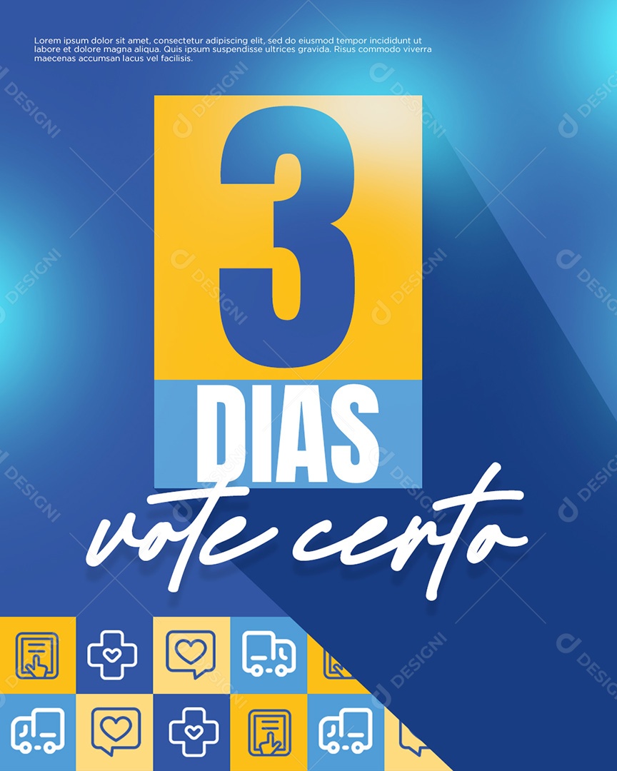 Vote Certo Faltam 3 Dias Social Media PSD Editável