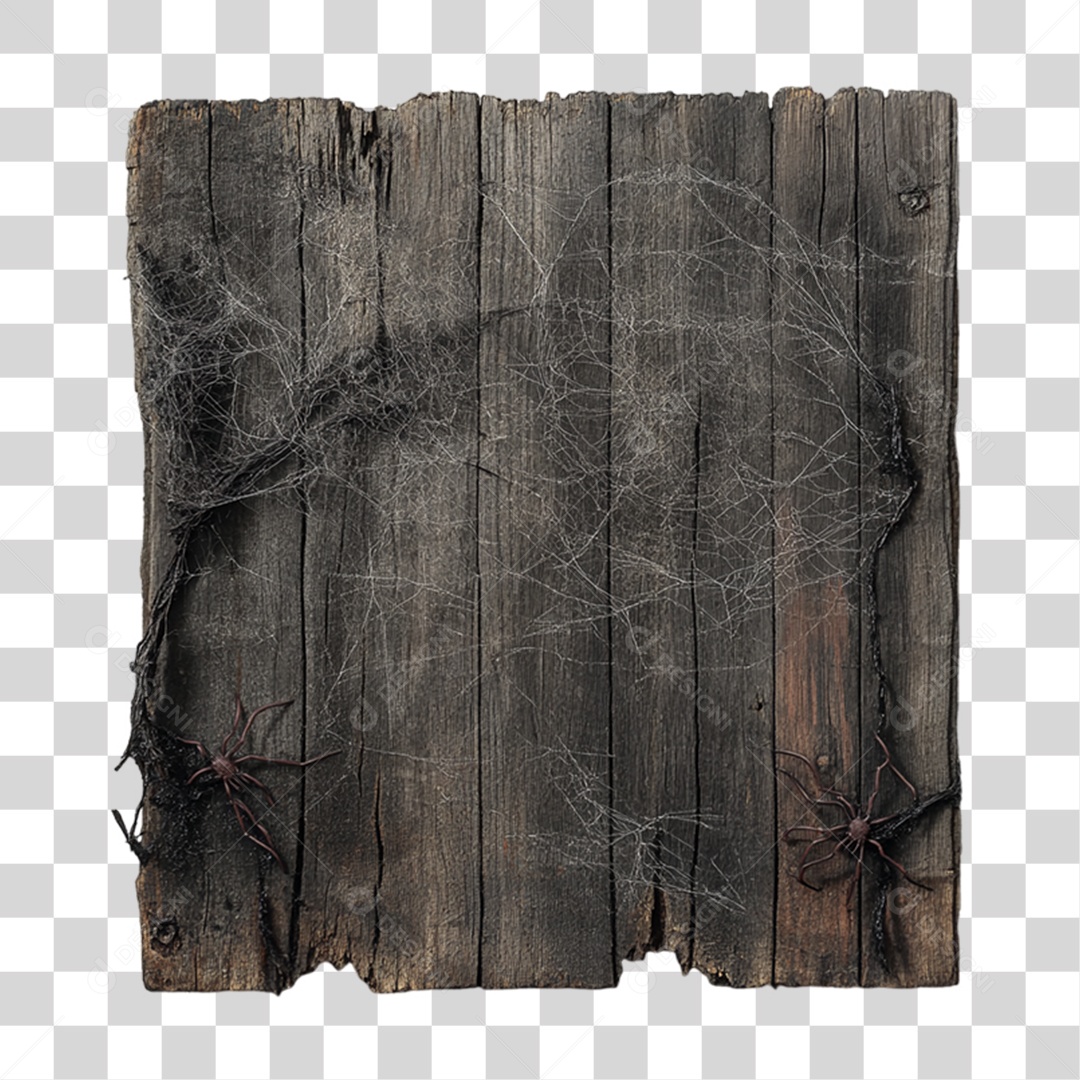 Placa de Madeira para Decoração de Halloween PNG Transparente