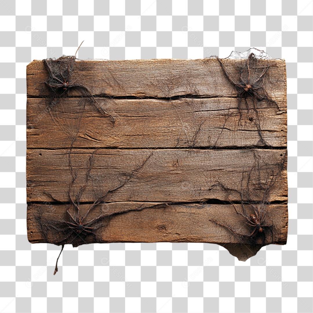 Placa de Madeira para Decoração de Halloween PNG Transparente