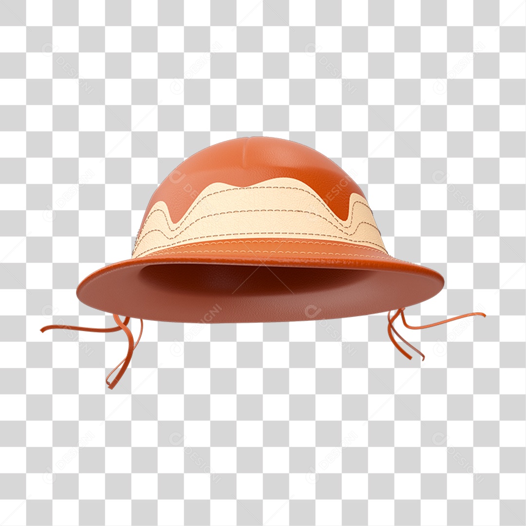 Elemento 3D Chapéu Nordestino PNG Transparente