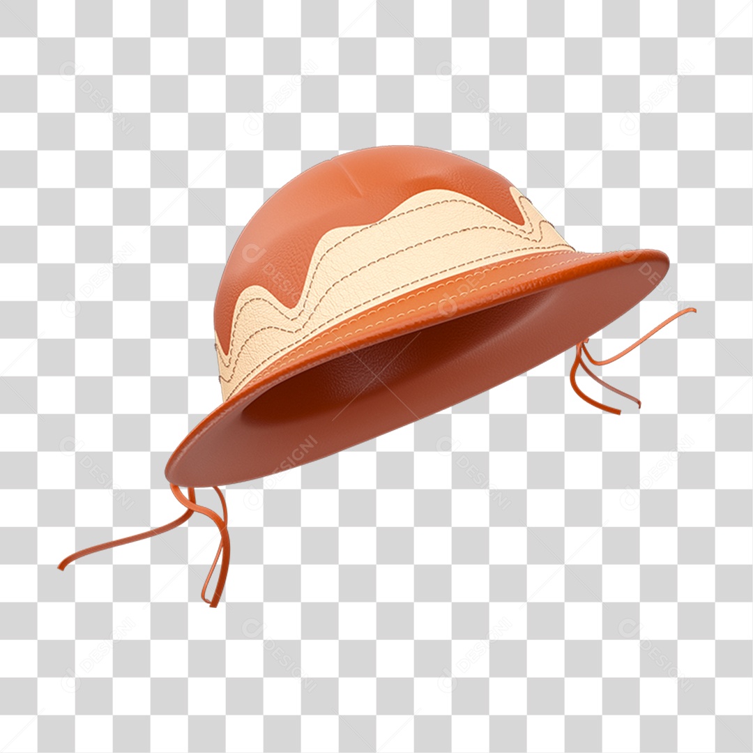 Elemento 3D Chapéu Nordestino PNG Transparente