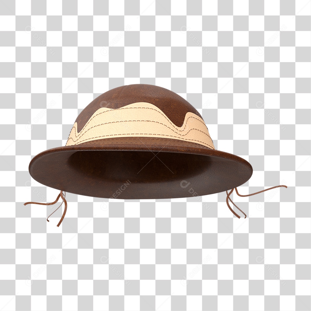 Elemento 3D Chapéu Nordestino PNG Transparente