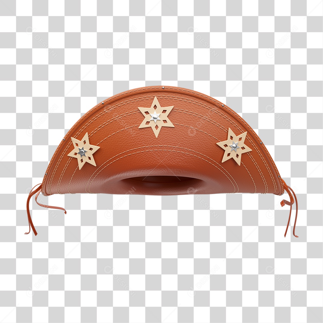 Elemento 3D Chapéu Nordestino PNG Transparente
