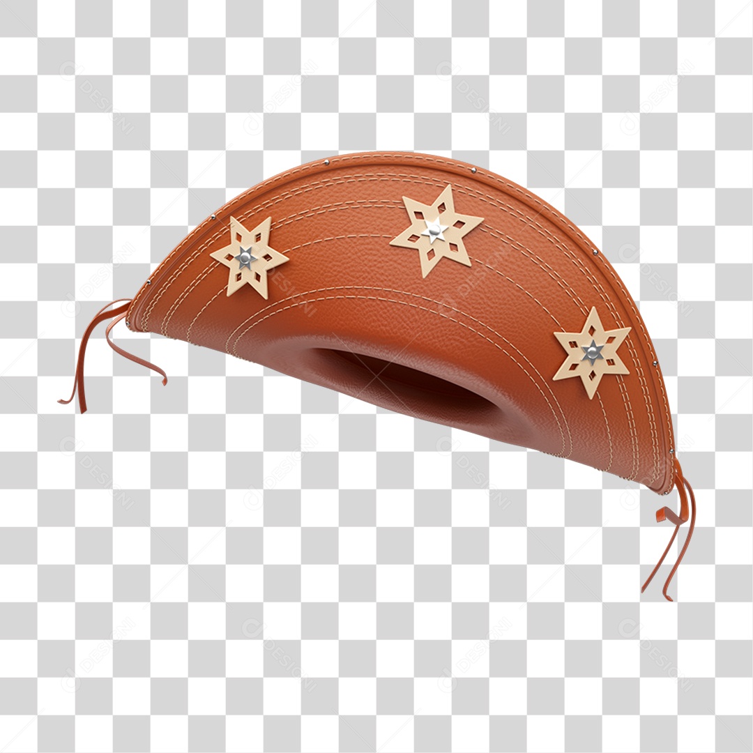 Elemento 3D Chapéu Nordestino PNG Transparente
