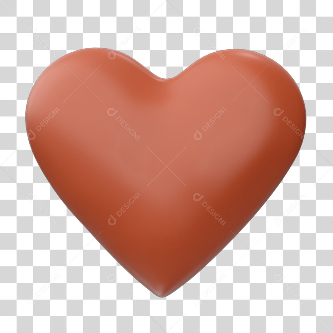 Elemento 3D Coração Nordestino PNG Transparente