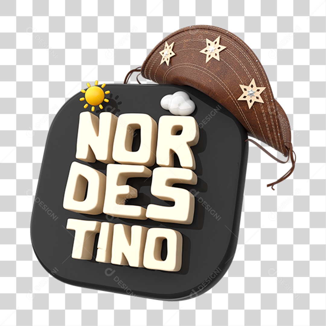 Elemento 3D Chapéu Nordestino PNG Transparente