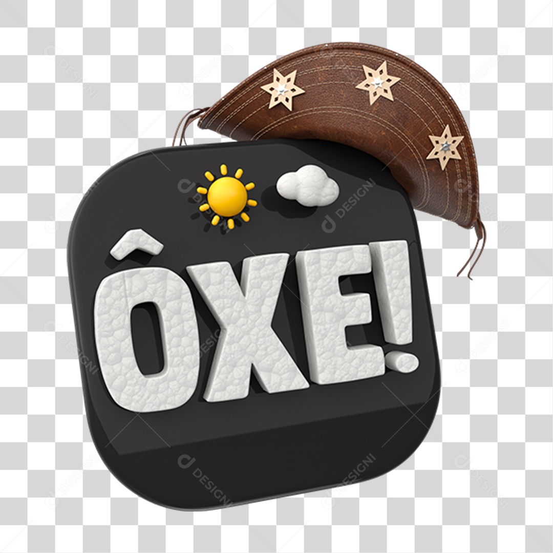 Elemento 3D Chapéu Nordestino PNG Transparente