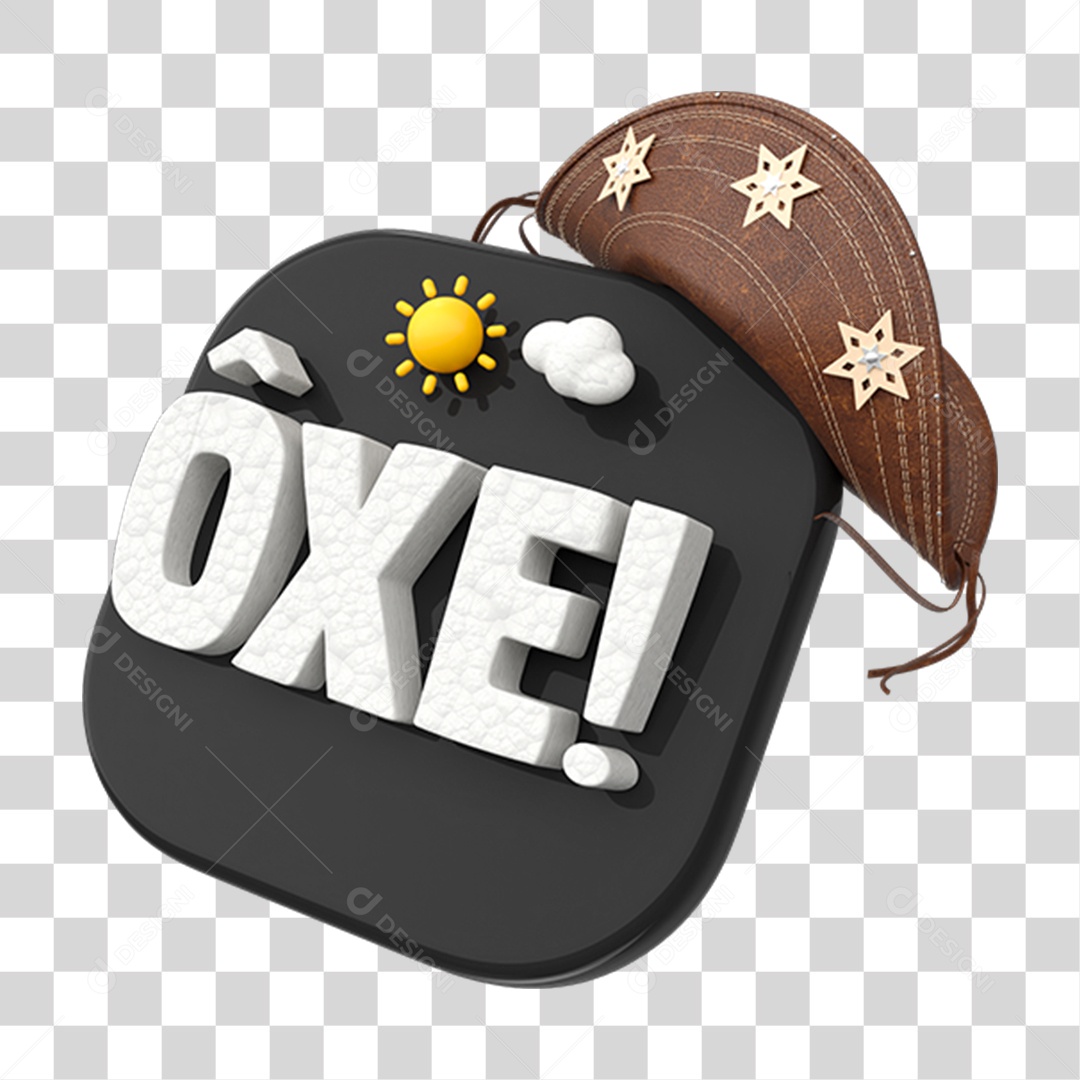 Elemento 3D Chapéu Nordestino PNG Transparente