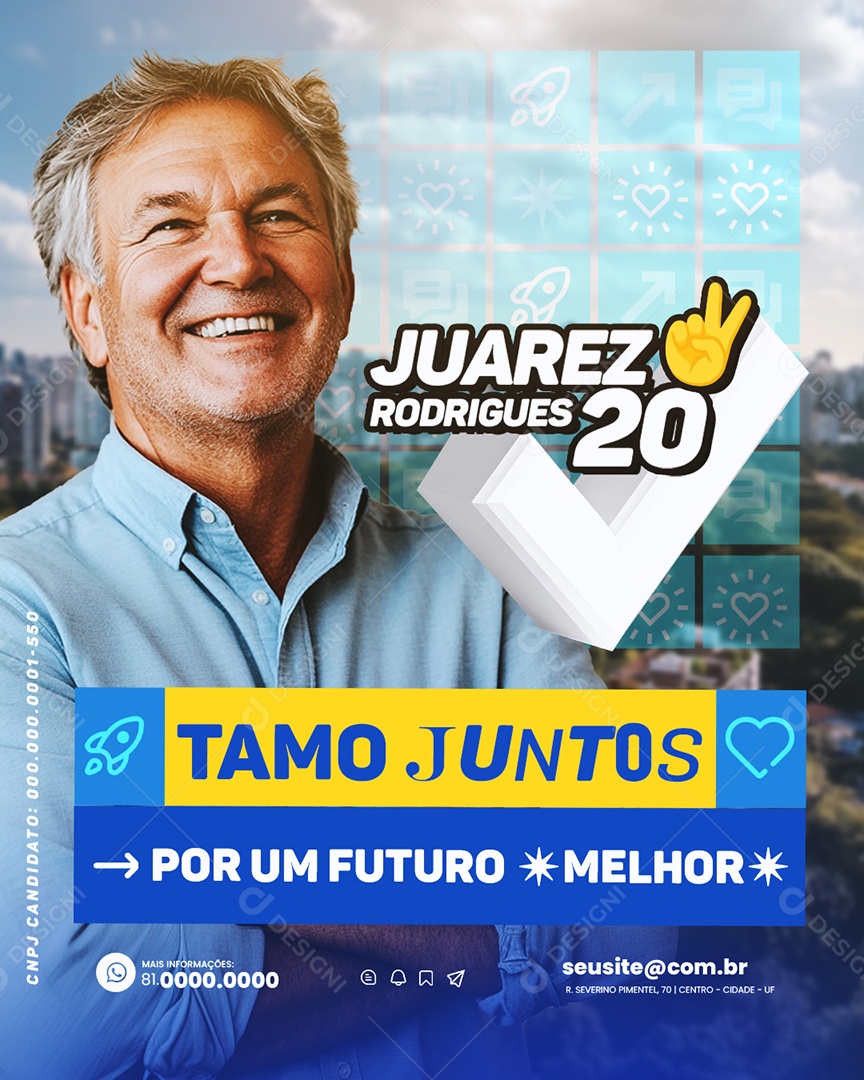 Política Tamo Juntos por um Futuro Melhor Social Media PSD Editável
