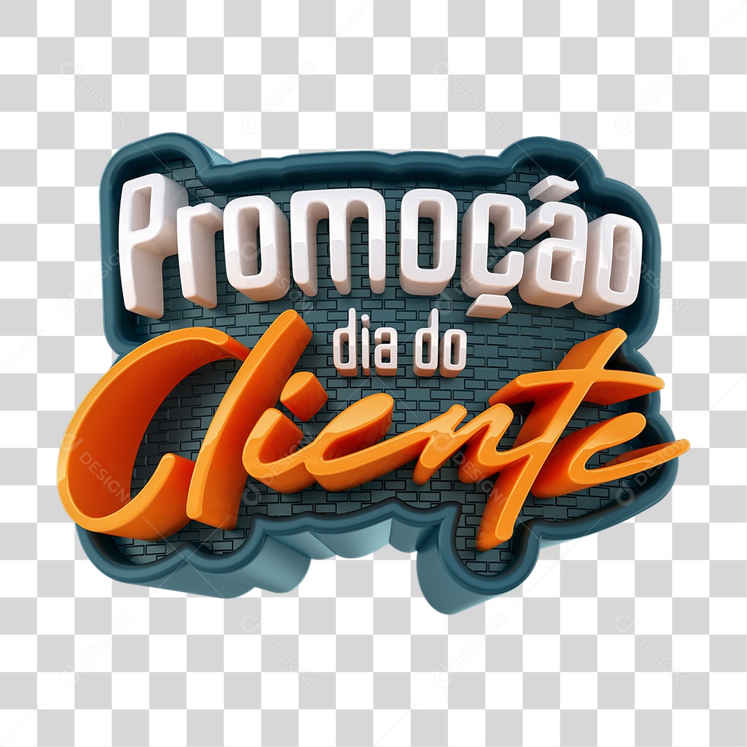 Selo 3D Promoção Dia do Cliente PNG Transparente