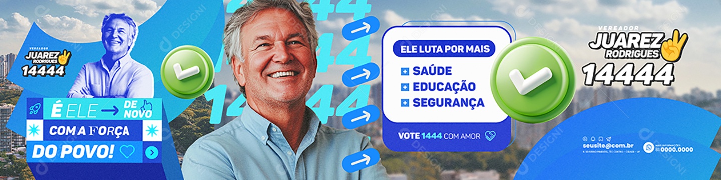 Carrossel Política Ele Luta por Mais Saúde Educação e Segurança Social Media PSD Editável
