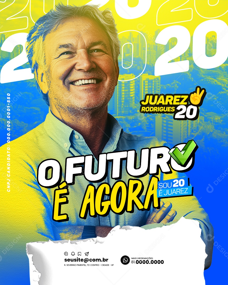 Política o Futuro é Agora é Juarez Rodrigues Social Media PSD Editável