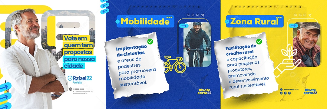 Carrossel Política Vote em quem tem Proposta para nossa Cidade Social Media PSD Editável