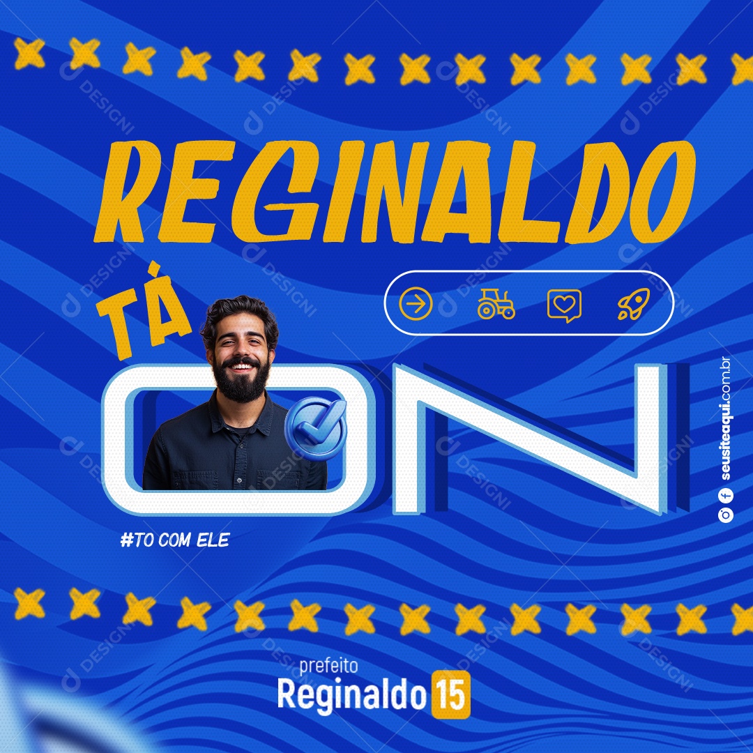 Política Reginaldo tá On Social Media PSD Editável